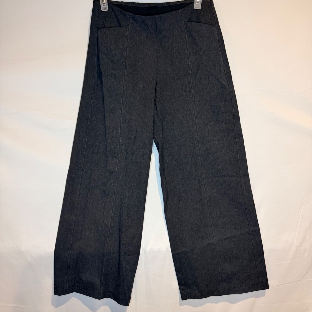 Old Navy High-Rise Pixie Wide Leg Pants Charcoal Gray Comfort Waistband Size L